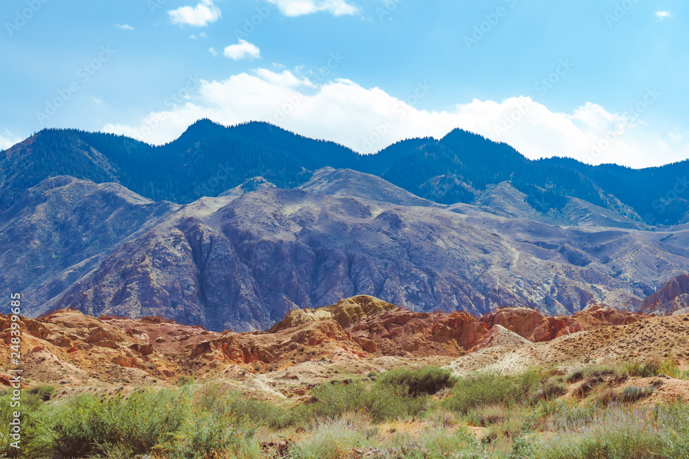 Beautiful mountainscape scenery blue sky Beautiful mountainscape scenery blue sky