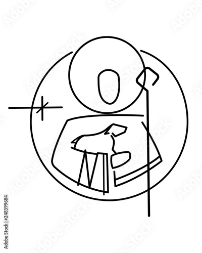 Jesus Christ Good Shepherd symbol illustration