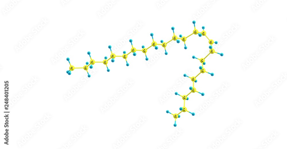 Tricosene molecular structure isolated on white Tricosene molecular structure isolated on white