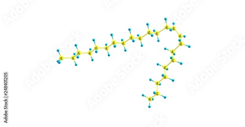 Tricosene molecular structure isolated on white