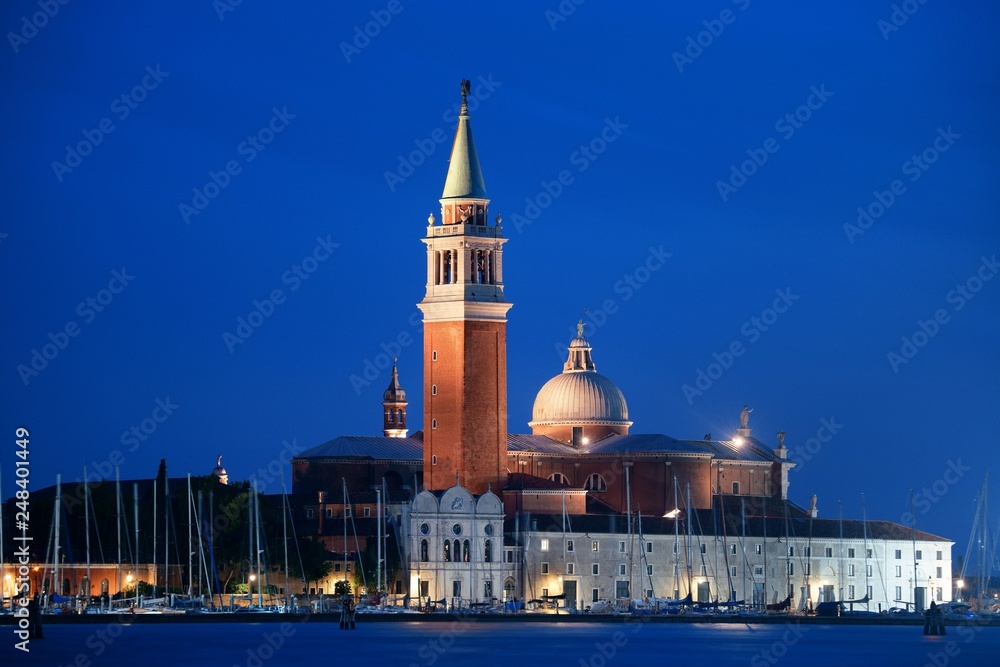 Naklejka premium San Giorgio Maggiore church night