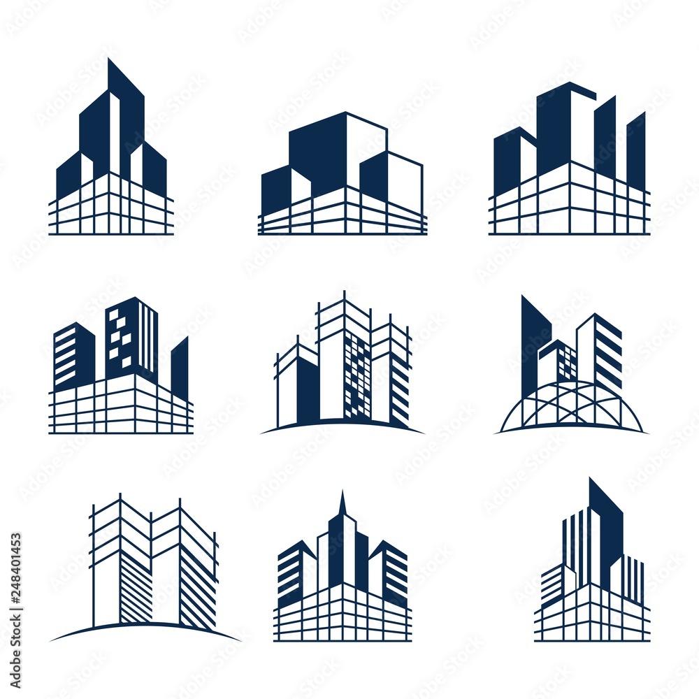 Fototapeta premium Building construction logo bundle