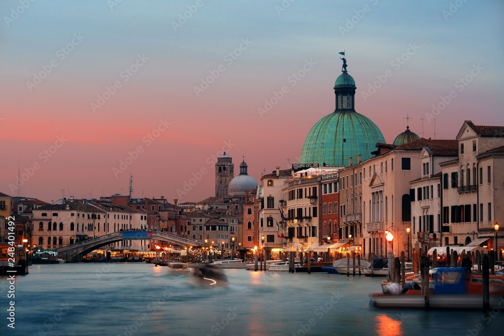 Venice grand canal sunset