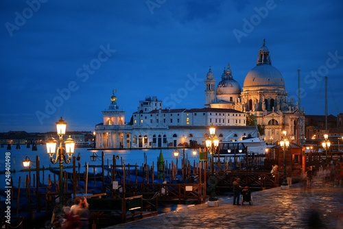 Venice Santa Maria della Salute church at night