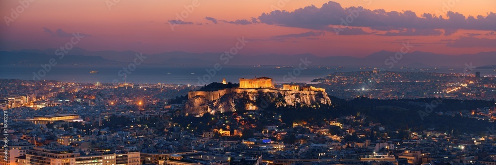 Athens skyline from Mt Lykavitos panorama