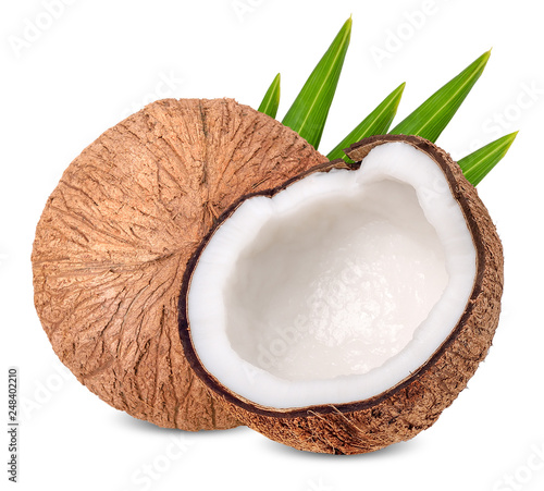 Coconut isolated on white with clipping path