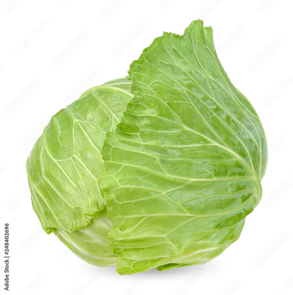 Fototapeta premium Fresh cabbage isolated on white clipping path