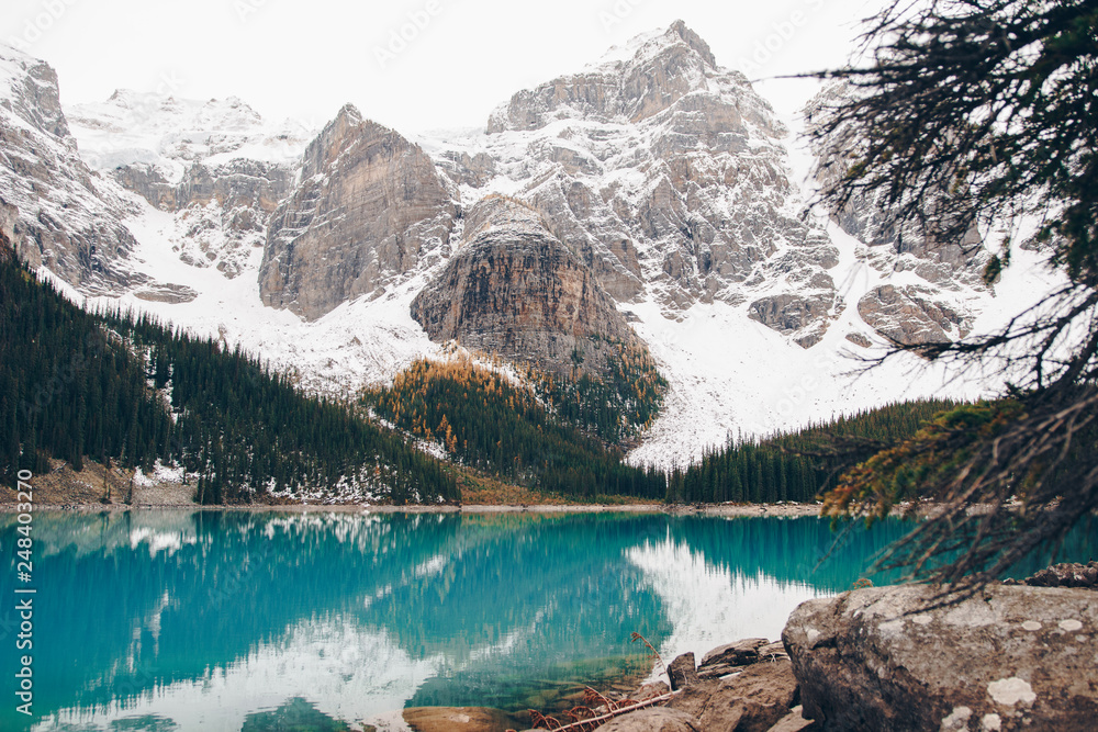 Obraz premium Banff Alberta Canada Snow Fall