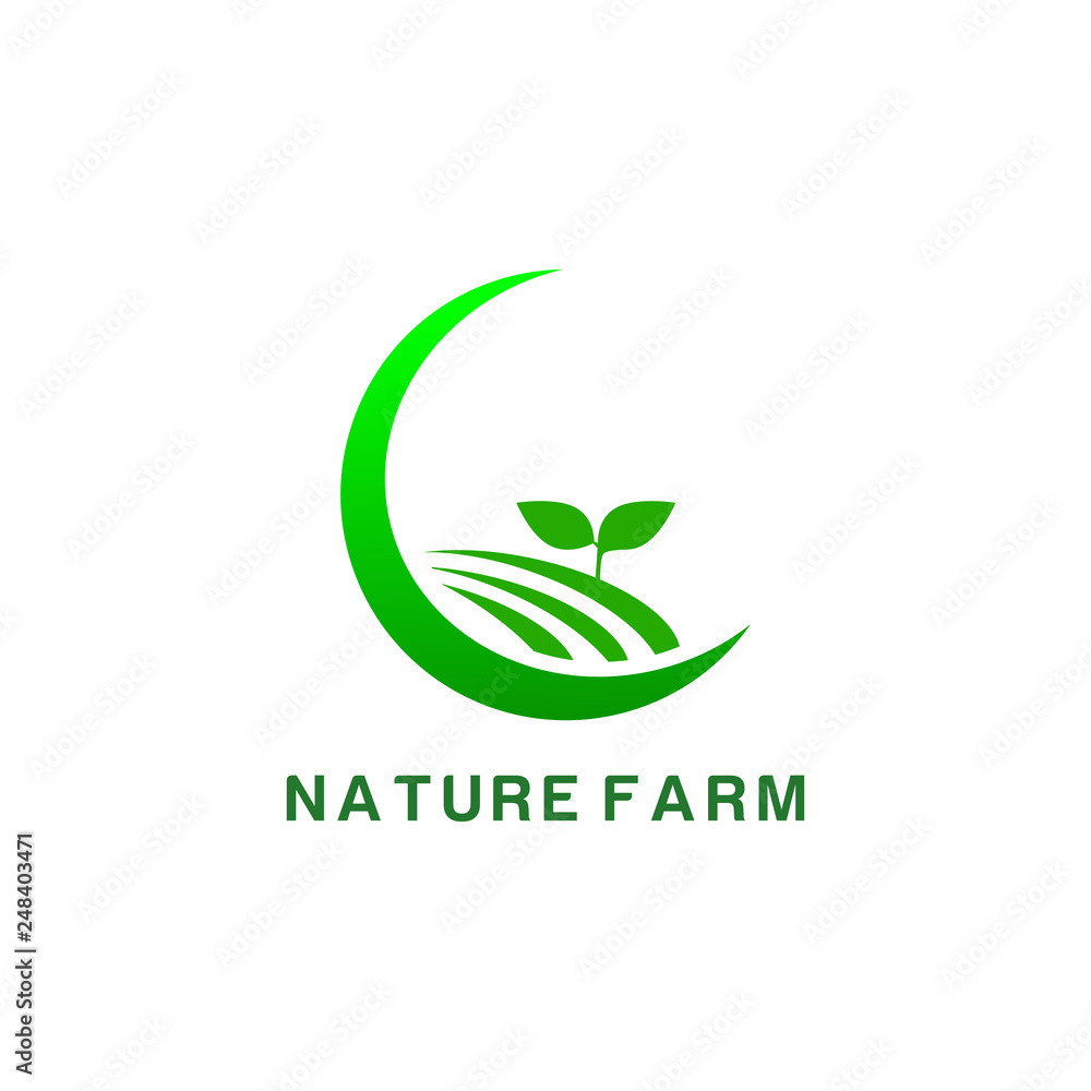 green nature icon logo design template