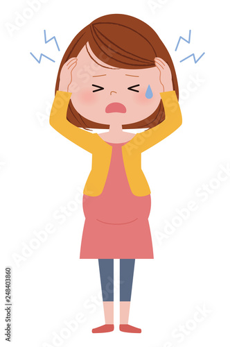 妊婦さん　体調不良　頭痛