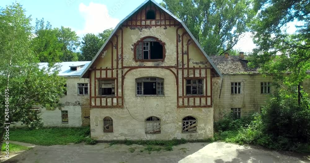 Manor of Walewski, Goscha.. Ukraine, Rivne region, Aerial drone view Manor of Walewski, Goscha.. Ukraine, Rivne region, Aerial drone view