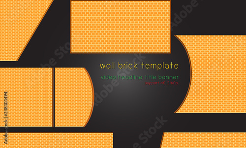 wall brick lower third template headline title banner design for video footage support 4k.vector illustration eps10