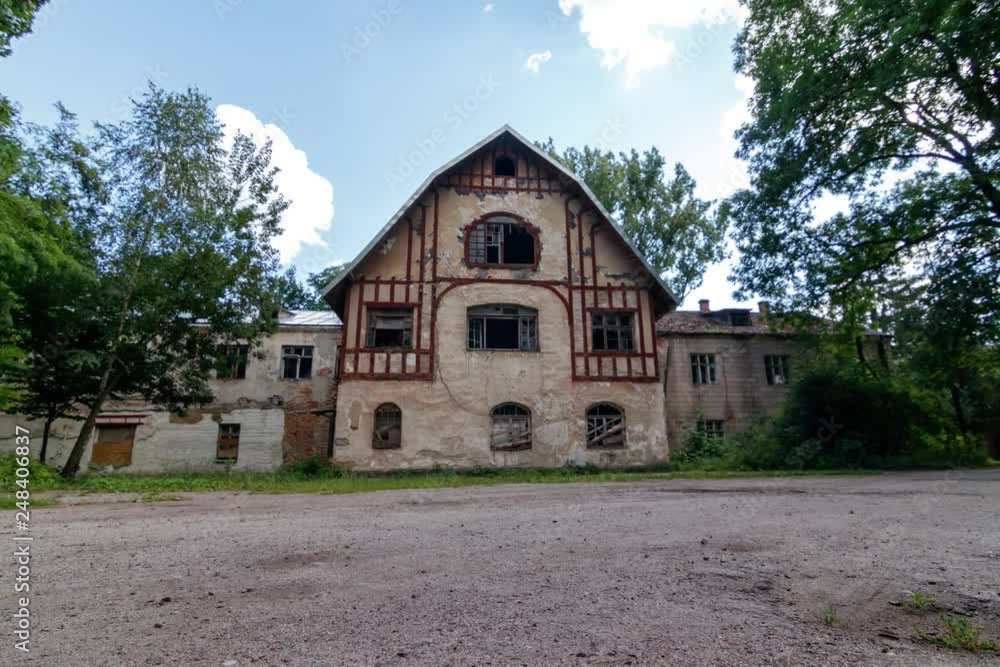 Manor of Walewski, Goscha.. Ukraine, Rivne region, Aerial drone view Manor of Walewski, Goscha.. Ukraine, Rivne region, Aerial drone view
