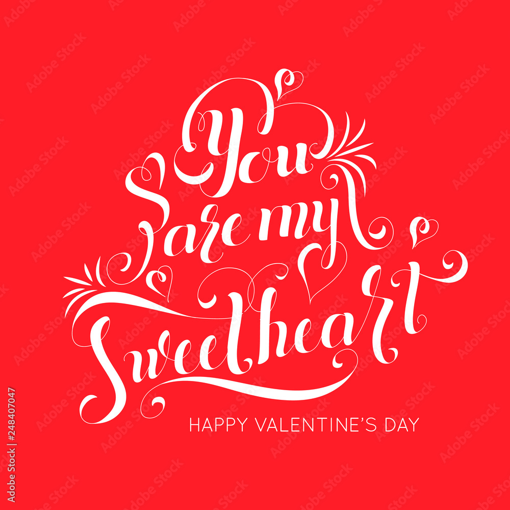 Vector lettering design for Valentines Day greeting card Vector lettering design for Valentines Day greeting card