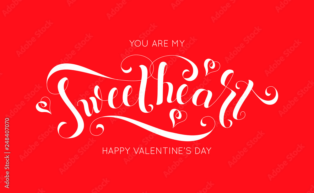 Vector lettering design for Valentines Day greeting card