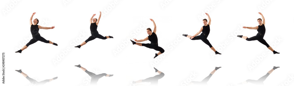 Fototapeta premium The young dancer isolated on the white