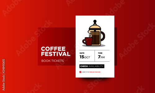 French Press Coffee Festival App Interface Design