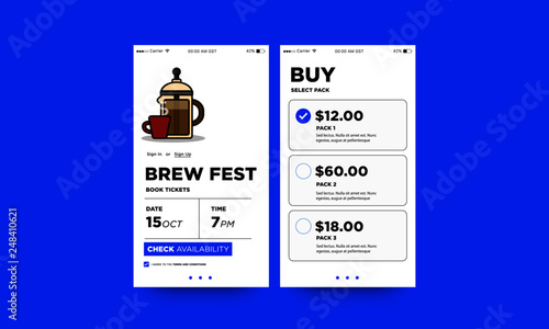French Press Coffee Festival App Interface Design