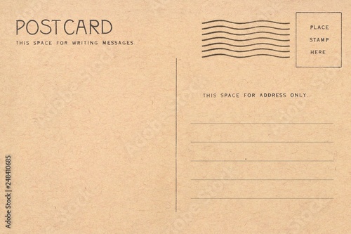 Backside of blank postcard with dirty stain