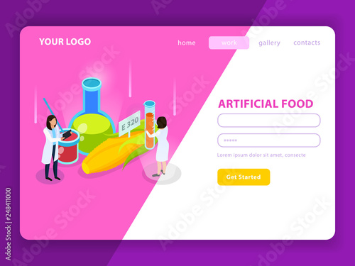 Arfiticial Food Isometric Web Page photo