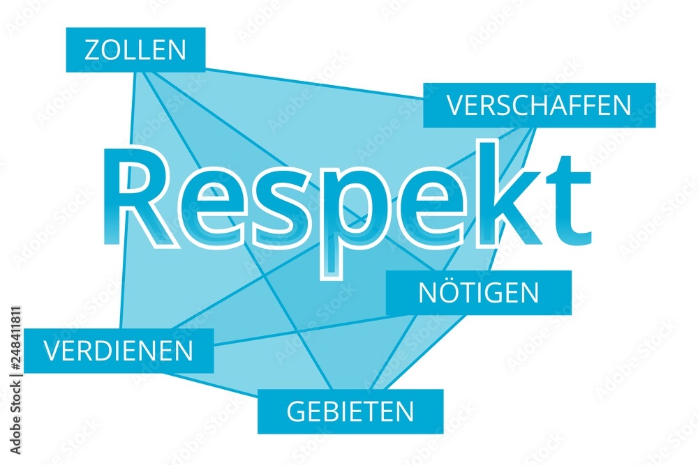 Respekt - Begriffe verbinden, Farbe blau