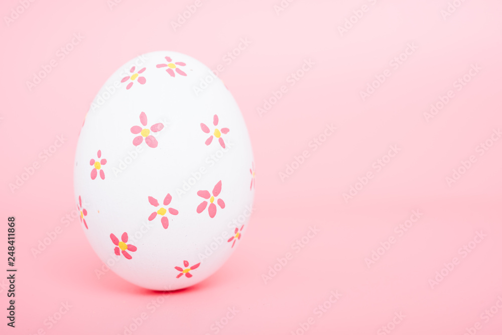Beautiful Easter White egg color on pink