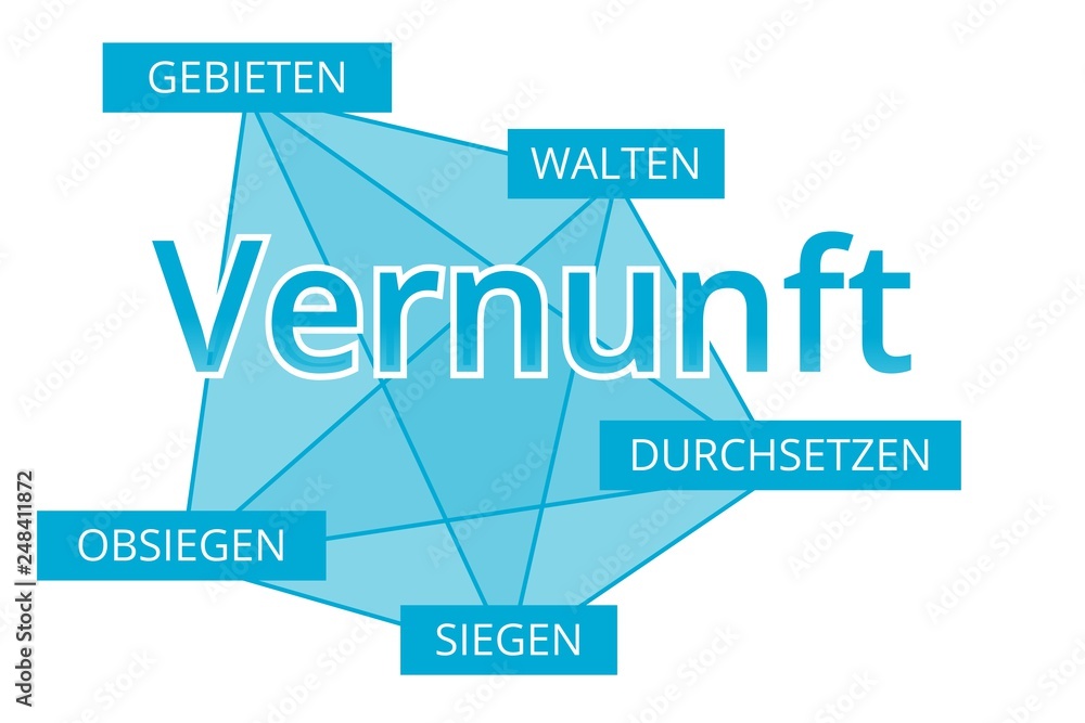 Vernunft - Begriffe verbinden, Farbe blau