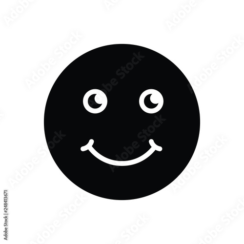 Black solid icon for smile grin 