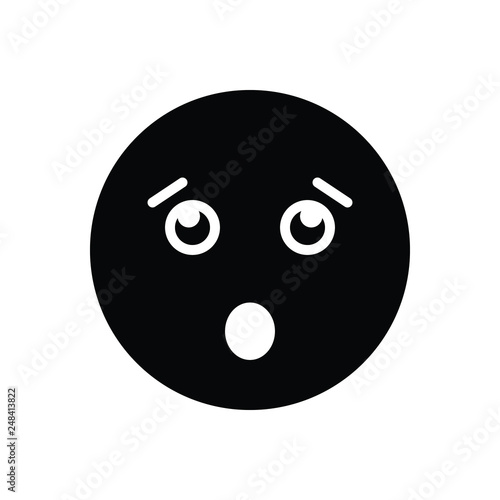 Black solid icon for surprised dozing 