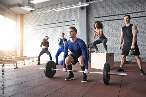 Sporty people training in a...