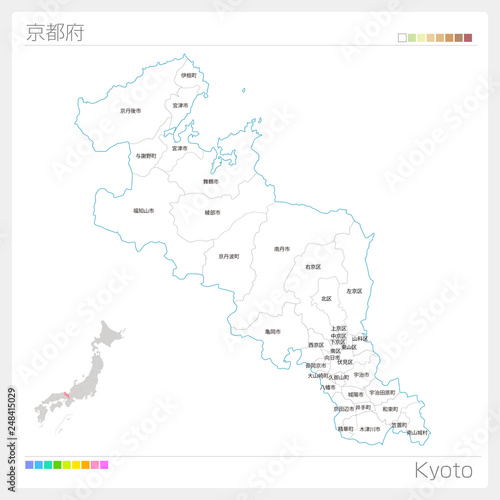 京都府の地図（市町村・区分け）