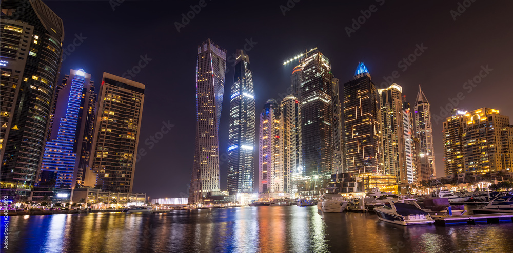 View of Dubai by night, UAE
