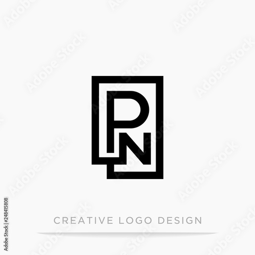 Letter pn initial logo, square design for Corporate Business Identity, Alphabet letter vector illustration