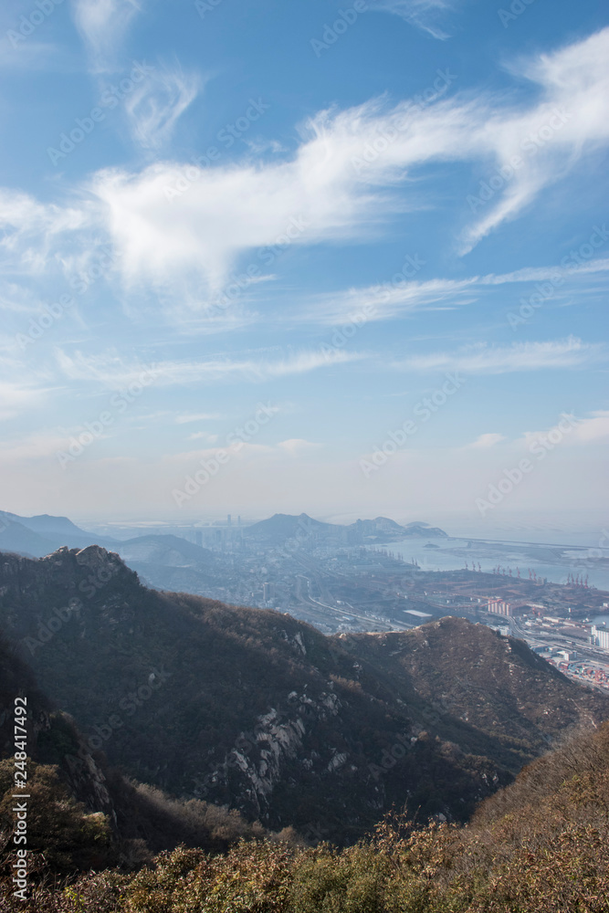 view of mountains lianyungang,jiangsu,china