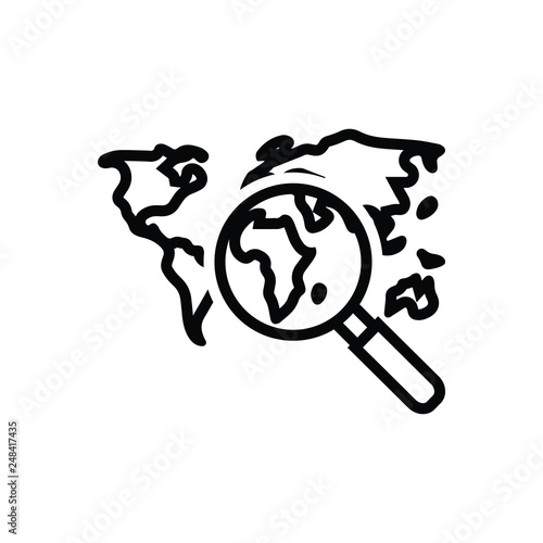 Black solid icon for discover travel 