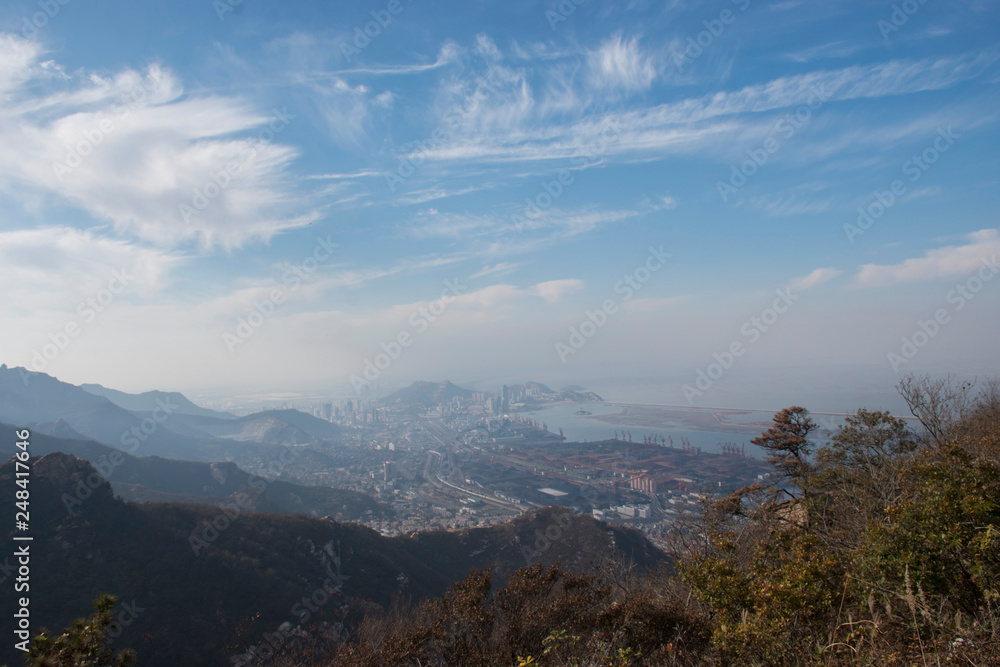 panoramic view of mountains lianyungang,jiangsu,china