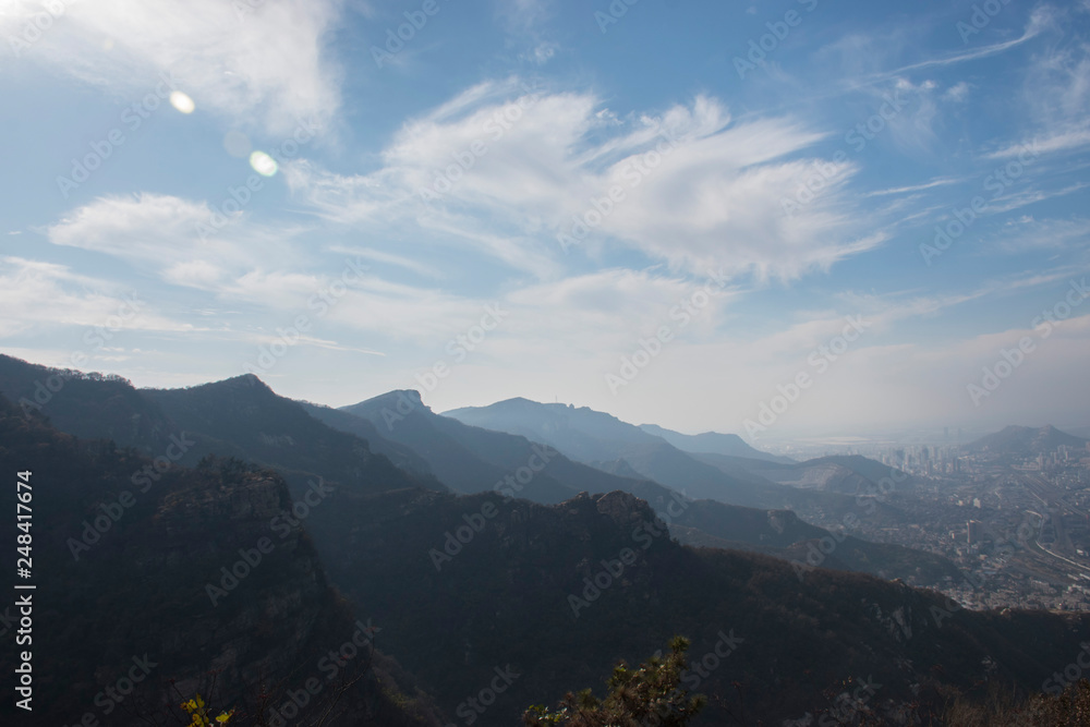 panoramic view of the mountains in lianyungang,jiangsu,china