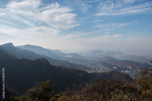 view of mountains lianyungang jiangsu china