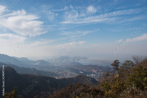 panoramic view of mountains lianyungang,jiangsu,china