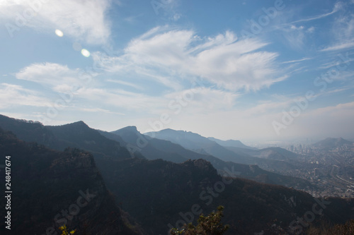 panoramic view of the mountains in lianyungang,jiangsu,china