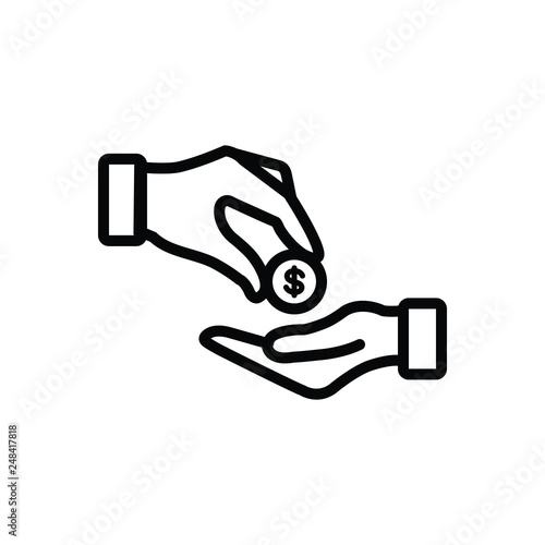 Black solid icon for give take 