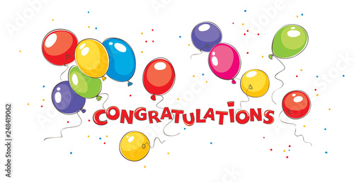 Congratulations. Vector banner for holidays and anniversary.