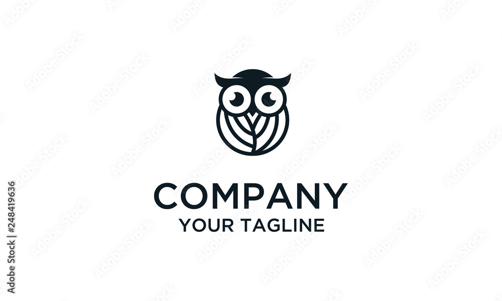 Owl logo design template. Awesome owl logo. A owl lineart logotype. Owl logo design template. Awesome owl logo. A owl lineart logotype.