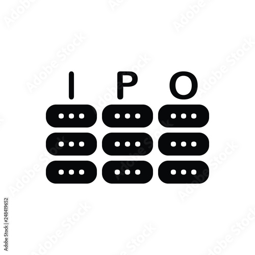 Black solid icon for ipo money 