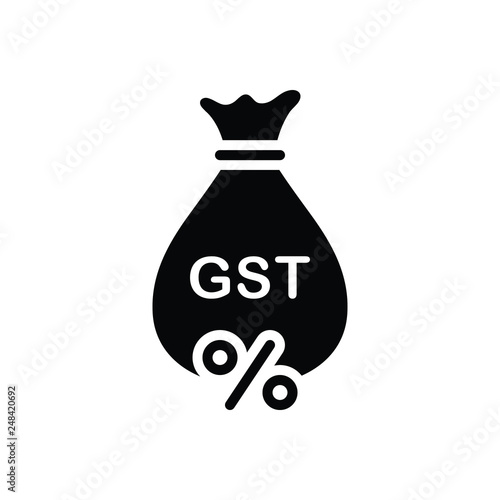 Black solid icon for gst exemption  photo
