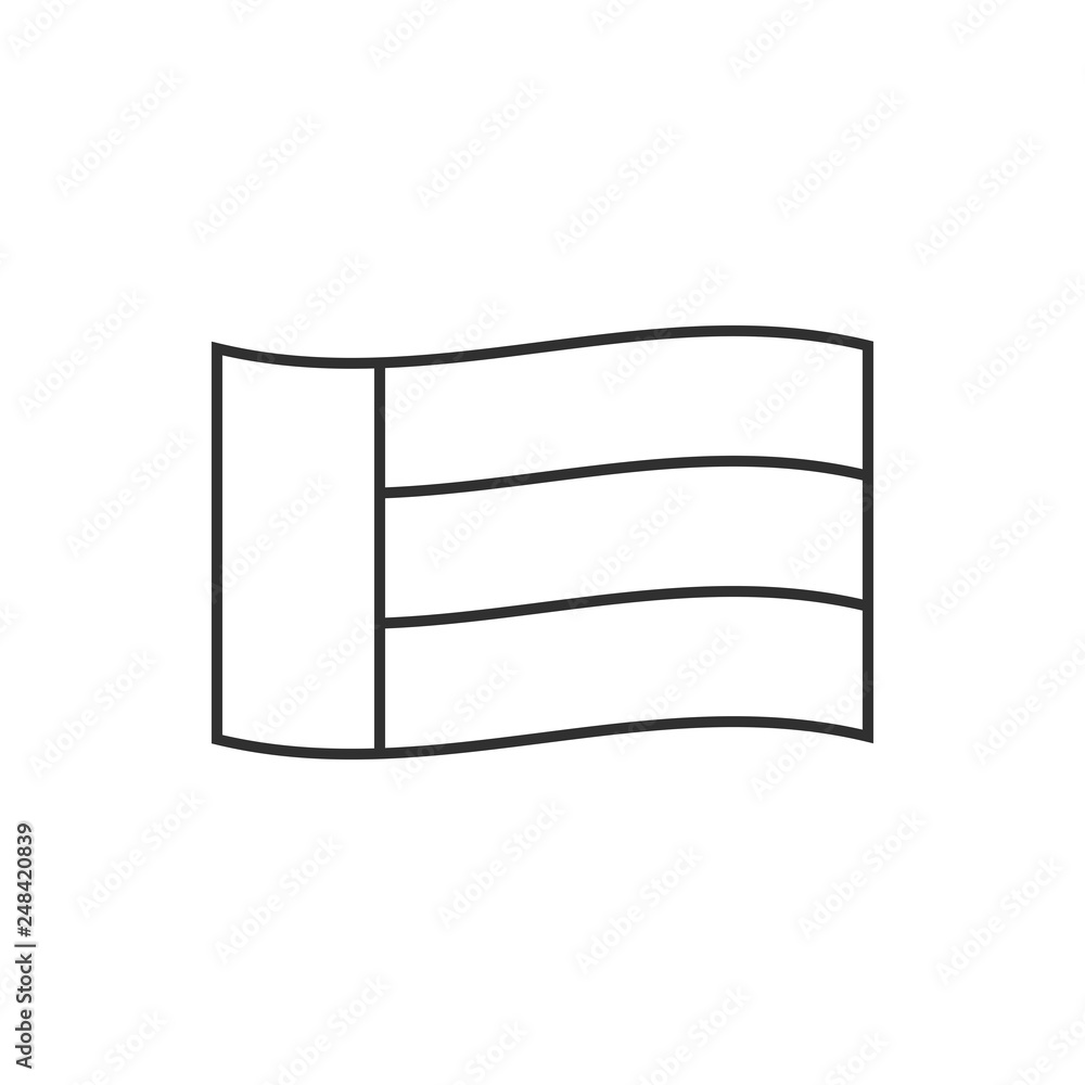 United Arab Emirates flag icon in black outline flat design. Independence day or National day holiday concept. United Arab Emirates flag icon in black outline flat design. Independence day or National day holiday concept.