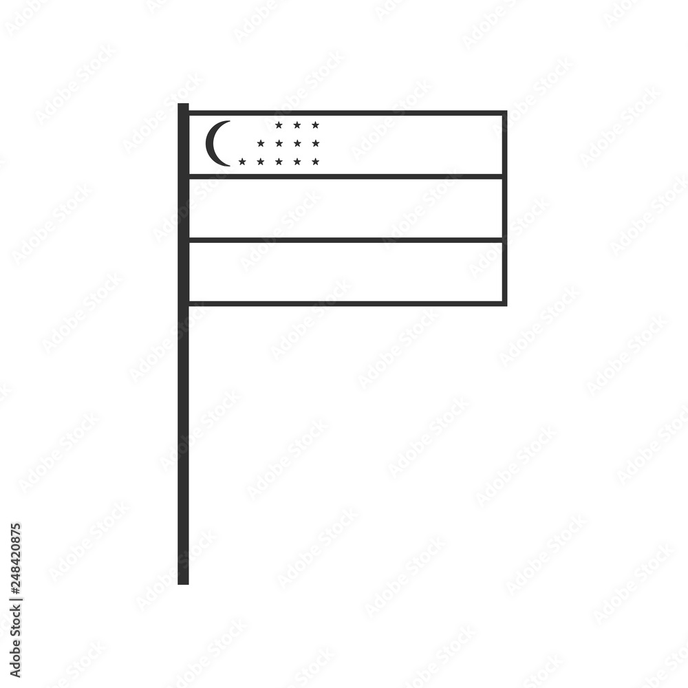 Uzbekistan flag icon in black outline flat design. Independence day or National day holiday concept. Uzbekistan flag icon in black outline flat design. Independence day or National day holiday concept.