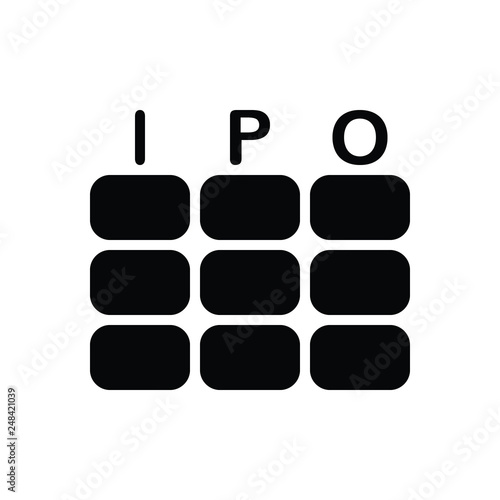 Black solid icon for ipo fund 