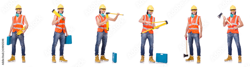 Industrial worker isolated on white Industrial worker isolated on white