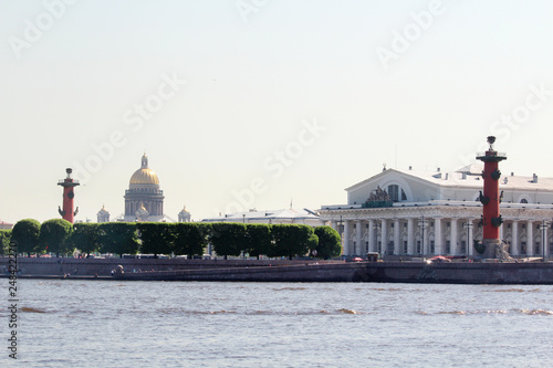 The Old Saint Petersburg Stock Exchange and Rostral Columns, Russia photo